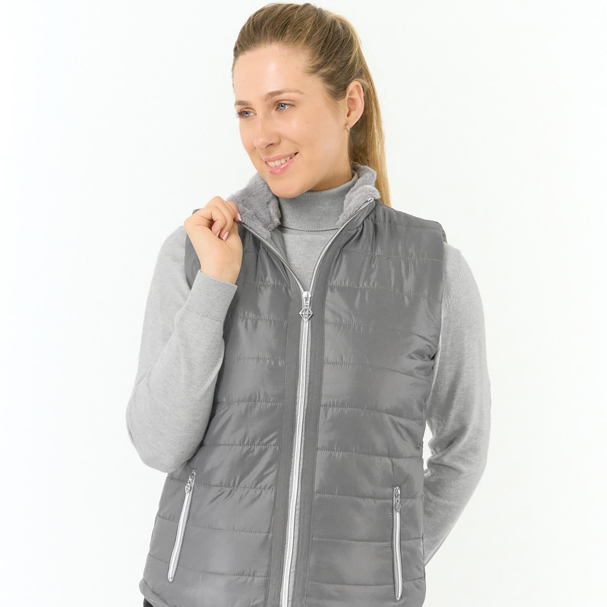 Pure Golf Hemisphere Faux Fur Ladies Golf Gilet Charcoal Grey